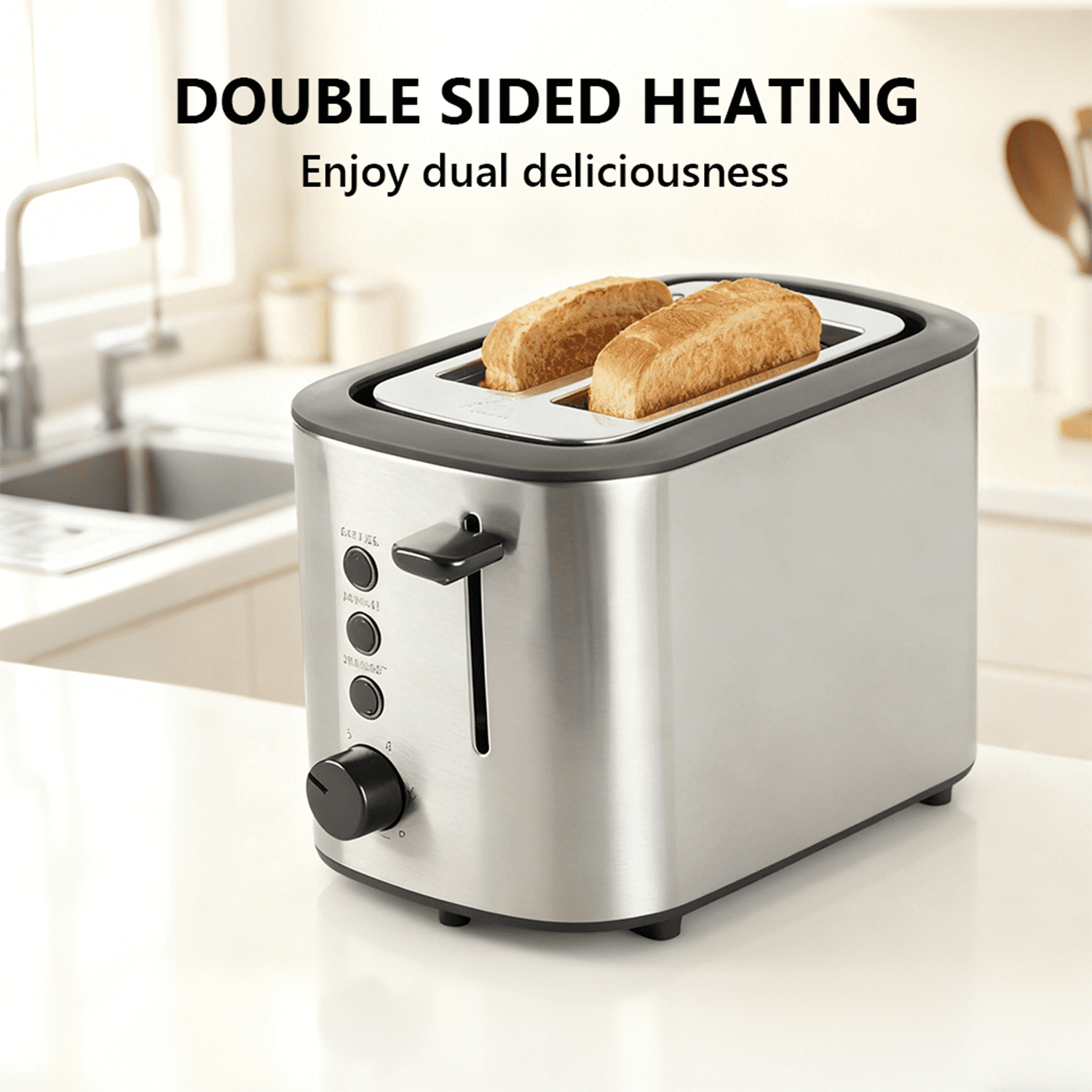 Kitchenette Appliances 2-Slice Toaster, Stainless Steel with Pop-Up