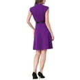 thumbnail image 3 of INSPIRE CHIC Robe de Travail pour Femmes Ajustée et Évasée 2024 à Manches Cap, Robes de Bureau L Violet Raisin, 3 of 6
