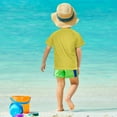 thumbnail image 4 of FORMRS Boys Rash Guard Short Sleeves Swim Shirt Quick Dry UPF 50+ Sun Protection, Sizes 3-12T, Yellow Mountains, 4 of 6
