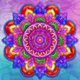 thumbnail image 1 of Full Drill 5D DIY Diamond Painting kits Colorful Mandala 3D Diamond Embroidery Flowers Cross Stitch Mosaic Art Home DecorRound 50x50cm Gao Jinjia LED, 1 of 2