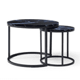 thumbnail image 5 of IVV Nesting Coffee Table Set of 2, Modern Round Side/End Tables for Living Room Bedroom Balcony, Black Marbling Accent Tables with Metal Frame, 5 of 10