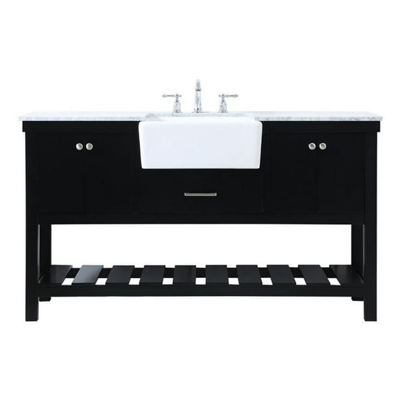 Elegant Lighting Vf60160 Clement 60" Free Standing Single Basin Vanity Set - Black