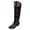 Coffee, variant on Women Slouchy Knee High Boots Wide Calf Cone Heel Pull on Fashion Cowboy Cowgirl Fall Winter Boots