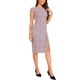 thumbnail image 4 of INSPIRE CHIC Vestido Elegante de Tweed para Mujeres, Cuello Redondo, Manga Corta, Vestido Vintage Bodycon Midi L Rosa, 4 of 6