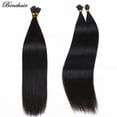 thumbnail image 3 of Benehair Human Hair Extensions 1g Nano Ring I Tip Remy Hair Loop in Microlink Full Head Women Seamless Black 50g, 3 of 12