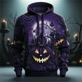 thumbnail image 2 of Halloween Hoodies for Men Pumpkin Print Long Sleeve Hooded Sweatshirt Casual Relaxed Fit Outdoor Men's Fashion Hoodies Sweatshirts XXL, 2 of 3