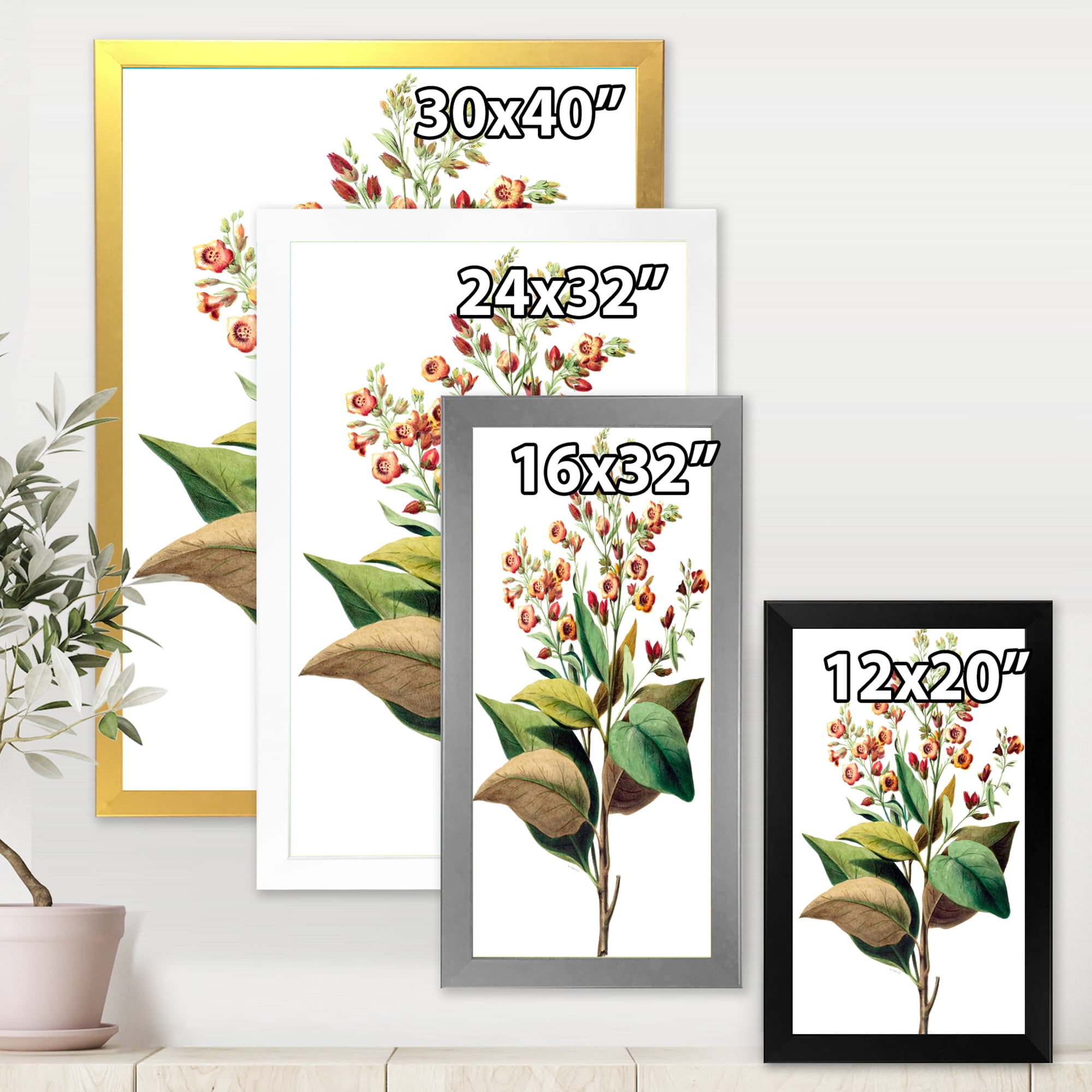 Designart 'American Vintage Flowers II' Traditional Framed Art Print