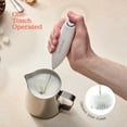 thumbnail image 3 of Powerful Handheld Milk Frother, Mini Milk Foamer, Battery Operated (Not included) Stainless Steel Drink Mixer with Frother Stand for Coffee, Lattes, Cappuccino, Frappe, Matcha, Hot Chocolate., 3 of 8