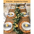 thumbnail image 4 of 13 Inch Round Placemats Set of 6, Orange Fall Non Slip Heat Insulation PP Table Mats, Retro Maple Leaf Pumpkins Thanksgiving Washable Place Mats for Kitchen Dining Party Table Decor, 4 of 7