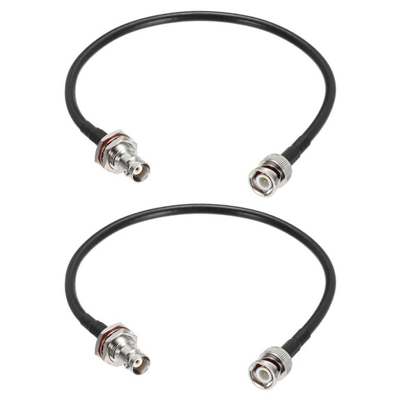 Uxcell 2 PCS RG58 Coaxial Cable 1ft/0.3 M, BNC Male to BNC Female Coax Cable 50 Ohm Low Loss Cable