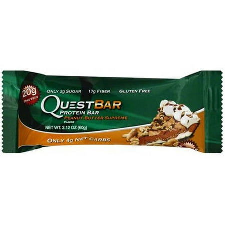 Quest Bar Peanut Butter suprême saveur Protein Bar, 2,12 oz, (Pack de 6)