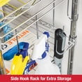 thumbnail image 4 of Rubbermaid 3-Tier Chrome Rolling Cart with Removable Wood Top, 300lb Capacity, 4 of 12