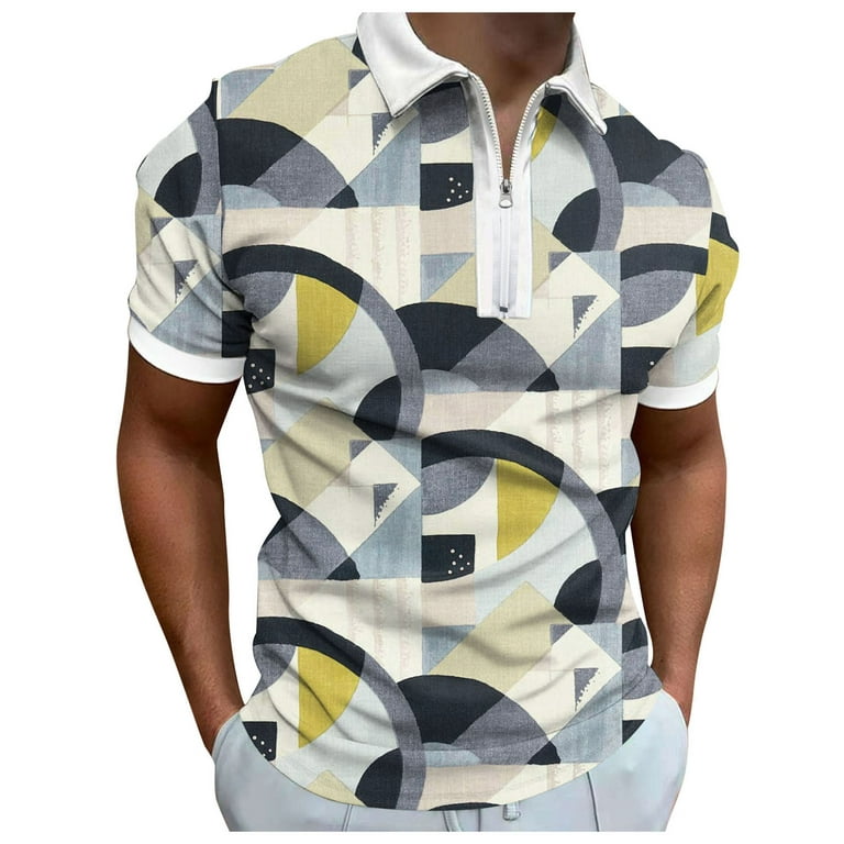 B91xZ Men's Shirts Mens Summer Digital 3D Printing Fashion Poster