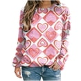 thumbnail image 2 of Meichang Chandails en Molleton Col Rond Femmes Chandail en Molleton de la Saint-Valentin Chandails en Molleton Graphiques Cœur Amour Doux Col Rond Décontracté Manches Longues Chandail Cadeaux de la Saint-Valentin Chandails en Molleton, 2 of 5
