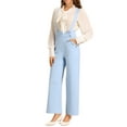 thumbnail image 5 of INSPIRE CHIC Women's Jumpsuits Adjustable Straps Wide Leg Suspenders Overall Jumpsuits S Light Blue, 5 of 7