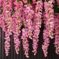 thumbnail image 4 of 3 Strands 37.8'' Silk RoseViolet Wisteria Artificial Flowers, Fake Wisteria Floral Hanging Plant Garland, for Home Decor, Party, Floor Vase, Balcony, Wedding Arrangement Decoration, 4 of 6