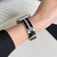 thumbnail image 6 of PU Leather Band for Apple Watch Band 42/44/45/46/49mm, Diamond Design Slim Dressy Watch Strap with Adjustable Metal Buckle for iWatch Series 10 9 SE 8 7 6 5 4 3 2 1 Ultra Women Girls, Blacksilver, 6 of 9