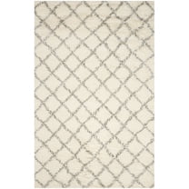 SAFAVIEH Kenya Alaia Geometric Diamonds Wool Area Rug, Ivory/Grey, 6' x 9'