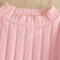 thumbnail image 5 of Flower Girl Dress - Toddler Baby Girl Knit Sweater Dress Solid Ribbed Long Sleeve Dresses - Fall Clothes Outfits, Casual Party Wear - Toddler Girl Dress,Color:Pink,Size:4-5 Years, 5 of 7
