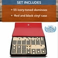 thumbnail image 4 of WE Games Double Nine Dominoes for Families, Game Night, Black and Red Vinyl Case, 4 of 11