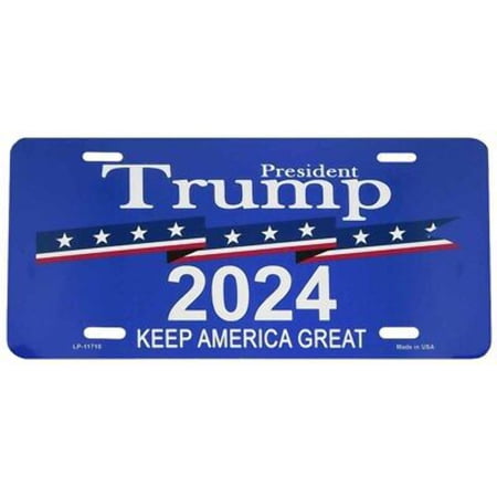 President Trump 2024 Keep America Great Blue Aluminum 6"x12" License Plate