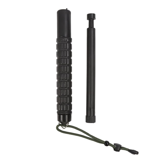 Bastón de autodefensa retráctil portátil de tres secciones, 55 cm, mango antideslizante, función de rotura de ventanas, bastón de autodefensa para situaciones de emergencia al aire libre