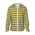 thumbnail image 2 of Lsque Mardi Gras Purple Yellow Plaid UPF 50+ Lightweight Sun Protection Men's Women's Long Sleeve Shirt, Hoodie Performance -Large, 2 of 9