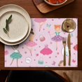 thumbnail image 5 of Pink Ballerina Princess Pattern Summer Placemats Table Placemats Set Of 4-Linen Kitchen Washable Placemats Table Mats 11.8"x17.7"Non-Slip Heat Resistant, 5 of 6