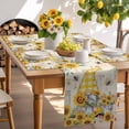 thumbnail image 6 of Placemats Set of 6, Yellow Sunflower Gnome Place Mats Bee Farmhouse Floral Tablemats Washable Placemat Table Decoration for Kitchen Table Dinner Party Home Decor Indoor Outdoor 13x19 Inch, 6 of 9