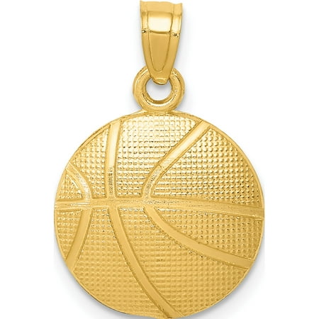 - 14k Yellow Gold Basketball (14x21mm) Pendant / Charm