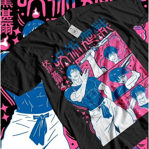 RARE Fushiguro Toji T-shirt Jujutsu Kaisen Anime Horror Gifts Short Sleeve Shirt Blac