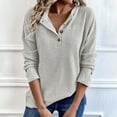 thumbnail image 2 of hotojiny Fall Women's Knit Tops Casual Long Sleeve Loose Fit Blouses Classic Warm Button Henley Shirt Winter Outfit S-2Xl, 2 of 7