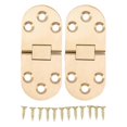 thumbnail image 1 of 2 Sets Folding Flip Top Hinge Rustproof Round Edge 180 Degree Brass Flap Hinge With Screws For Folding Table Sewing Machine 2.0mm/0.08in, 1 of 5