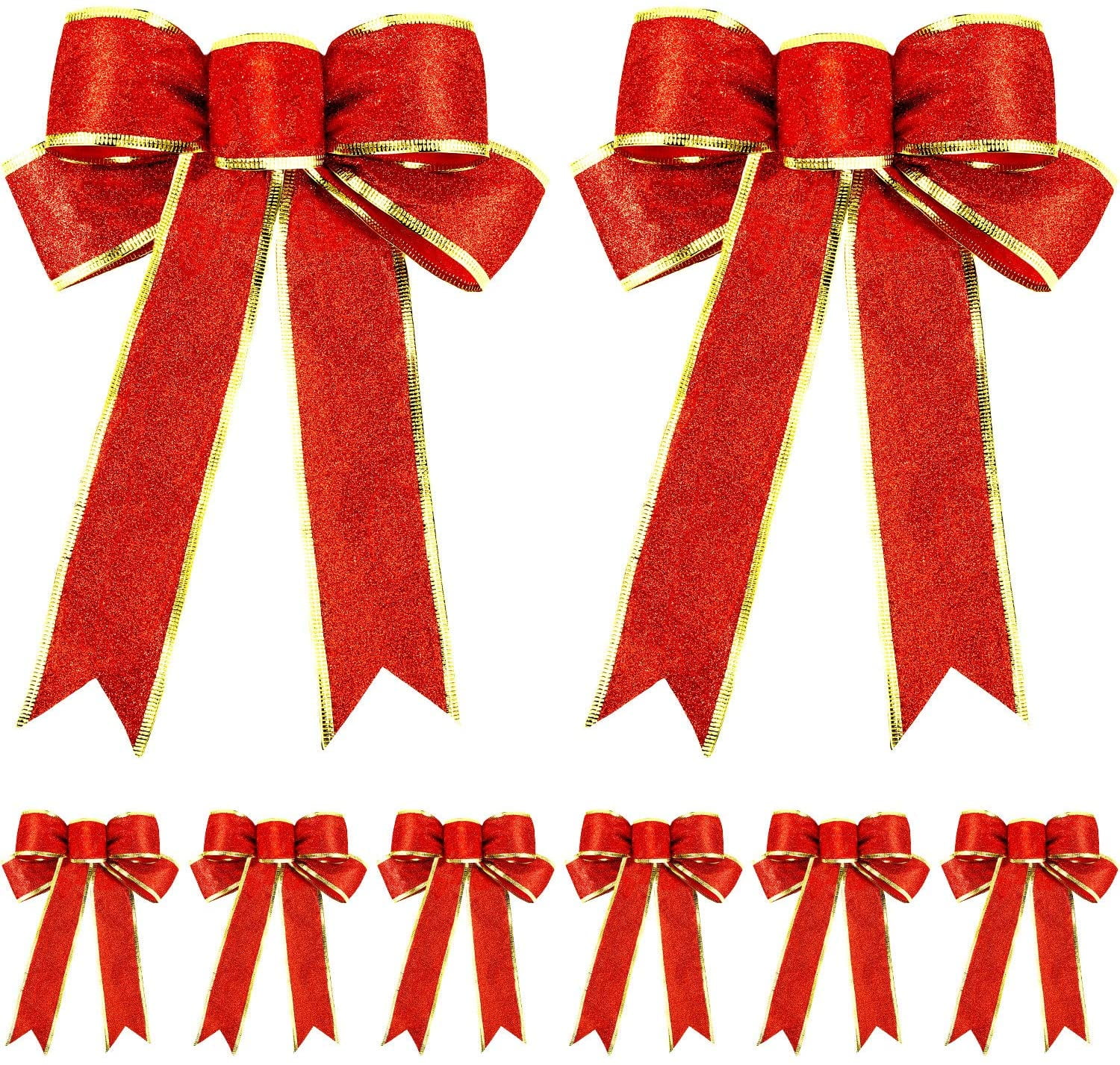 Set of Christmas bows-Christmas bows-Christmas hair clips Santa bow-Red bow-Festive hair bows-Girls hair bow-Glitter bows-Felt bows-