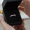 thumbnail image 5 of JeenMata 2 Carat Princess Cut October - Pink Tourmaline - Birthstone Channel Set Wedding Band - Eternity Wedding Ring in 18K White Gold Over Silver, 5 of 8