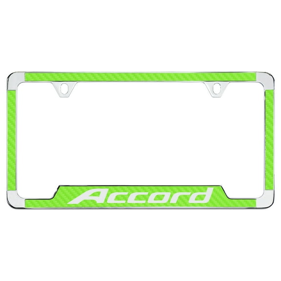 Honda Accord Green Simulated Carbon Fiber License Plate Frame Holder