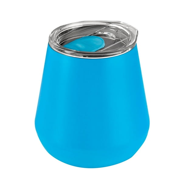 Termo de acero inoxidable tapa push acabado rugoso-gout azul 9.6 x 10