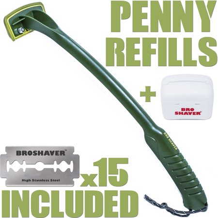 BRO SHAVER Gorilla Warfare Special Forces Edition Back Hair Shaver + Dumpster XL Blade Disposal Case