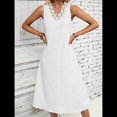 thumbnail image 4 of Vestidos de Verano para Mujer, Informales, Sin Mangas, con Encaje y Escote en V, Vestidos Midi Sin Mangas, Estilo Swing, para Vacaciones y Playa. S, 4 of 7