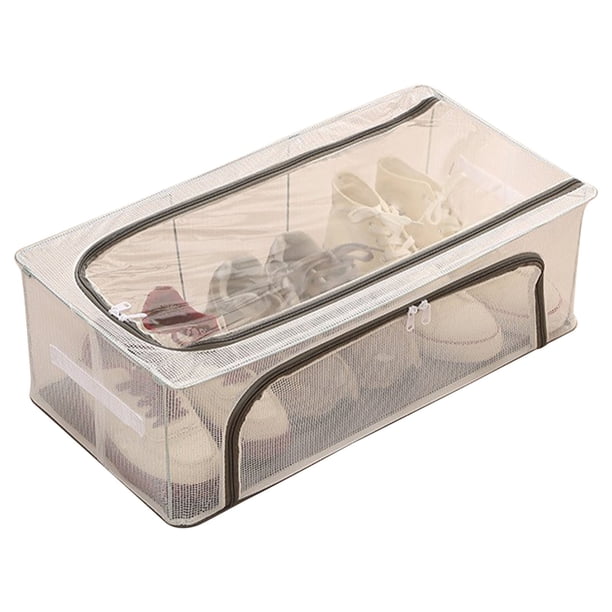 Baúles de almacenamiento, organizadores de armario y almacenamiento, organización y almacenamiento, contenedores de almacenamiento, caja de zapatos plegable transparente sin instalación con protección