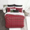 thumbnail image 3 of Royal Plaid Red Duvet Cover Set Super King, 3 of 5