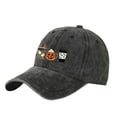 thumbnail image 2 of Luo Fashion Halloween Pumpkin Coffee Cup Embroidered Baseball Cap for Men Women, Vintage Washed Cotton Ball Cap, Halloween Cap for Adults Casual Outdoor Party Cos-tume Gorras Para Hombres, 2 of 3