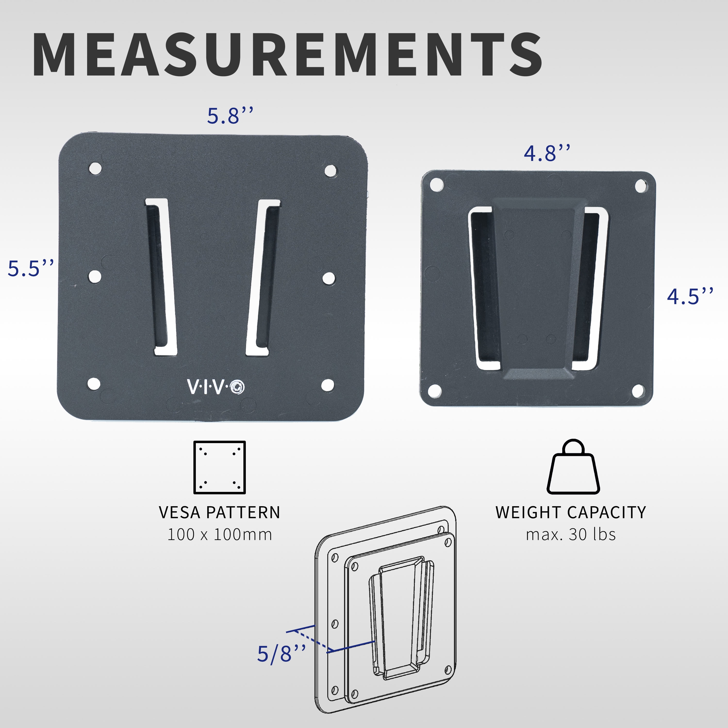 VIVO Anti-Rust Quick Release Plastic Polymer RV TV Screen Mount Set
