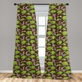 thumbnail image 5 of Ambesonne Botanical Curtains, Abstract Nostalgic Leaves, Pair of 28"x63", Brown Lime Green, 5 of 5