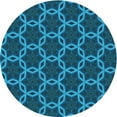thumbnail image 1 of Ahgly Company Machine Washable Indoor Round Transitional Deep Sky Blue Area Rugs, 3' Round, 1 of 7