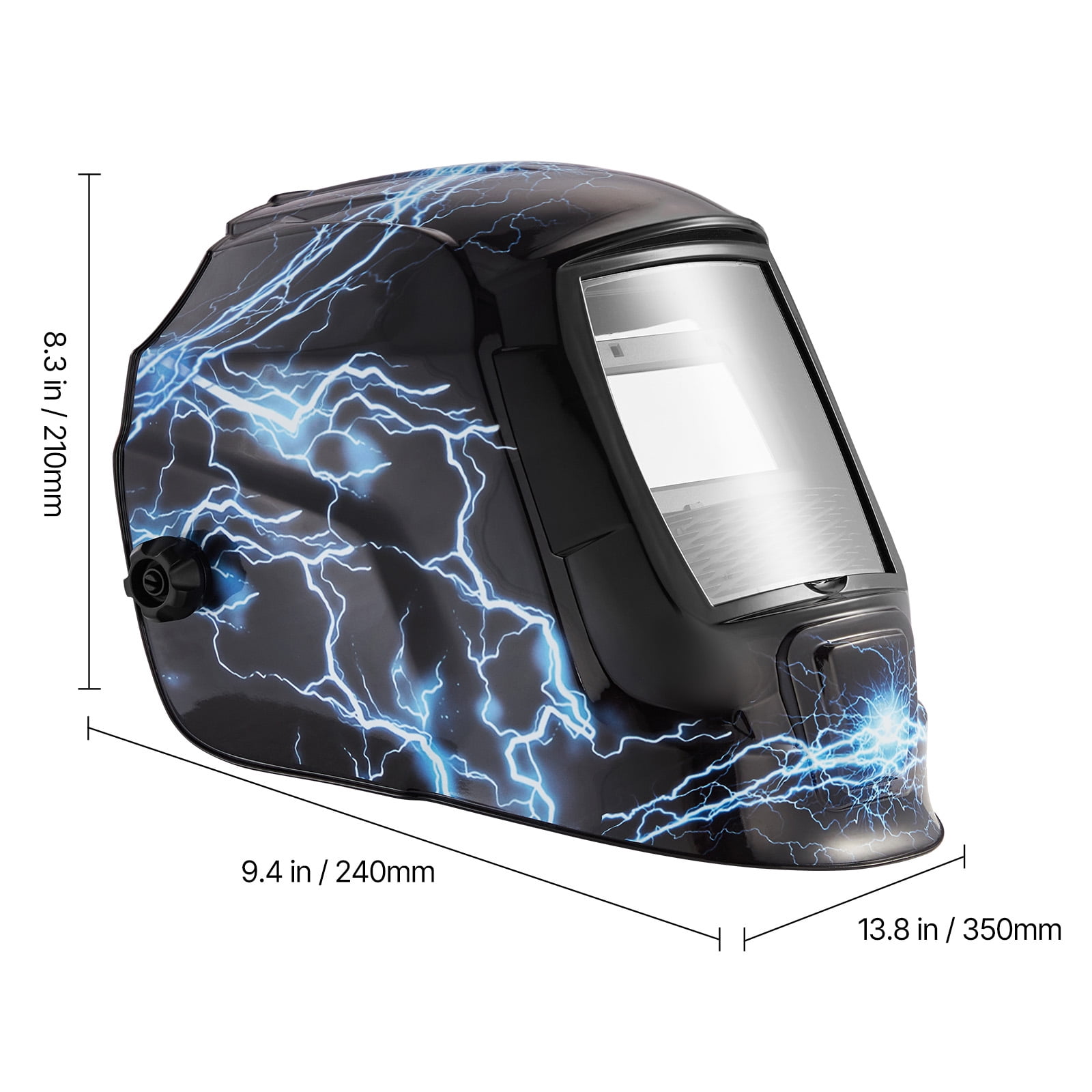 KFFKFF Auto-Darkening Welding Helmet, 3.66" x 1.69" True Color Viewing Area, Solar-Powered Mask with 2 Arc Sensors, Adjustable Shade Range 4/9-13 for TIG, MIG, ARC Welding and Grinding