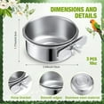 thumbnail image 3 of Stainless Steel Bird Water Feeder & Food Bowl 3 Pack with Clamp, Bird Cage Feeder Bowls for Parrot, Cockatiel, Hamster, Cat and Other Small Animals, 3 of 6