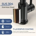 thumbnail image 6 of TVOFEK Kitchen Faucet with Pull Down Sprayer and Soap Dispenser, Black Single Handle Kitchen Sink Faucets with Deck Plate for 1 or 3 Hole, Spring Faucet for RV Laundry Bar, 6 of 15