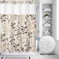 thumbnail image 2 of No Hook Shower Curtain, Brown Beige Botanical Shower Curtains for Bathroom with See Through Top Window, Rustic Country Spring Floral Summer Leaf Waterproof & Washable Bath Curtain 60"x72", 2 of 9