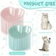 thumbnail image 4 of cuencos elevados de cerámica para gatos, inclinados, elevados, antivómitos, para gatos de interior, alimentador de platos de agua sin estrés para gatos, cachorros, en forma de corazón (azul macarrón,, 4 of 4